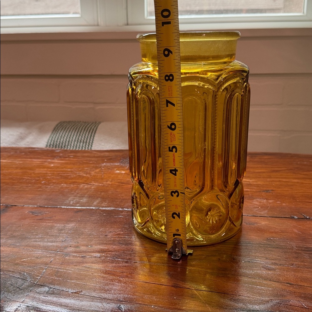 LE Smith Moon and Stars Amber Glass Canister Large no lid - Picture 2 of 5